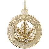 Rembrandt Charms Gold Plated Sterling Silver Niagara Falls Maple Leaf Charm Pendant