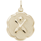 Rembrandt Charms Gold Plated Sterling Silver Bowling Charm Pendant