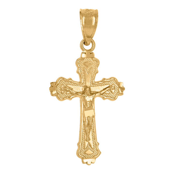 14kt Yellow Gold Unisex DC Cross Crucifix Religious Charm Pendant