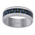 Tungsten Blue Carbon Fiber Inlay Polished Beveled Edges Mens Comfort-fit 8mm Sizes 7 - 14 Wedding Anniversary Band