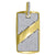 10kt Gold Two-tone CZ Polished Mens Ht:49.7mm x W:23mm Dog Tag Charm Pendant