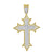 10kt Gold Two-tone CZ Mens Cross Ht:52.5mm x W:30.5mm Religious Charm Pendant
