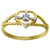 14kt Gold Womens Two-tone CZ Size 7 Heart Ring Band