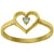 14kt Gold Womens CZ Heart Size 7 Ring Band