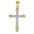 14kt Gold Womens Two-tone DC Cross Ht:35.4mm Religious Pendant Charm