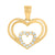 14kt Two-tone Gold Womens CZ Heart Ht:16.3mm Pendant Charm