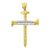 10kt Two-tone Gold Mens Women Polished Finish Textured Nail Cross Religious Charm Pendant