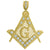 10kt Gold Two-tone CZ Mens Masonic Ht:90.3mm x W:70.9mm Religious Charm Pendant