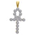 10kt Gold Two-tone CZ Mens Ankh Cross Ht:58.3mm x W:28.1mm Religious Charm Pendant