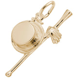 Rembrandt Charms Gold Plated Sterling Silver Top Hat, Cane & Gloves Charm Pendant