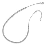 Sterling Silver Rhodium-plated 2-Row Cubic Zirconia with 2in. Extender Necklace or Bracelet