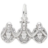 Rembrandt Charms 925 Sterling Silver Monkeys, Three Charm Pendant