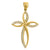 10kt Gold CZ Polished Mens Cross Ht:47.5mm x W:27.6mm Religious Charm Pendant