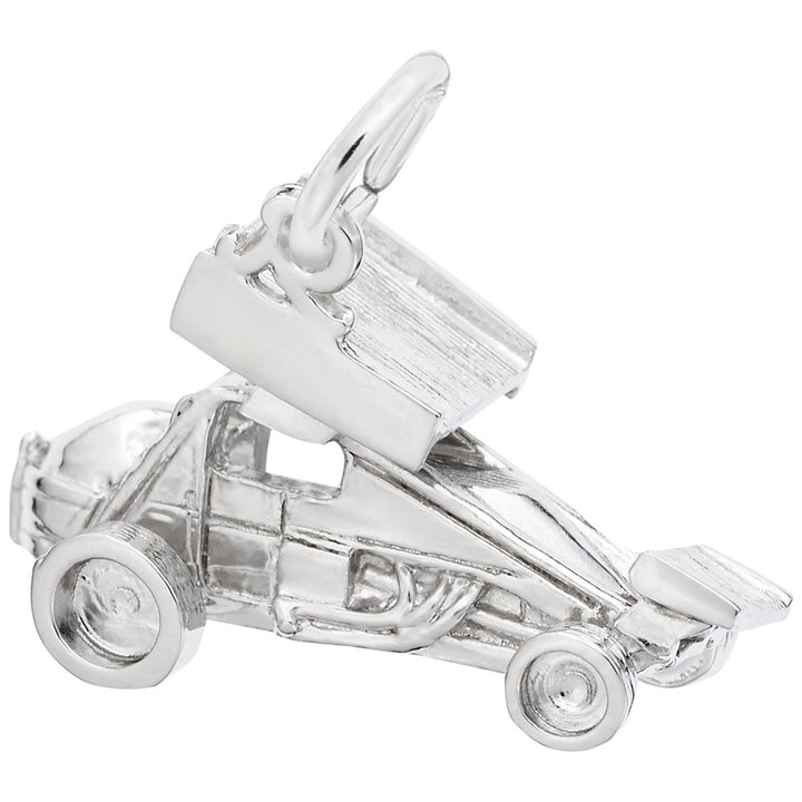 Rembrandt Charms 925 Sterling Silver Sprint Car W/ Wings Charm Pendant