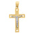 14kt Gold Mens Two-tone Cross Crucifix Hearts Ht:32.9mm Religious Pendant Charm