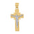 14kt Gold Unisex Two-tone Cross Crucifix Ht:31.4mm Religious Pendant Charm