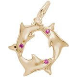 Rembrandt Charms 14K Yellow Gold Dolphins Charm Pendant