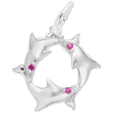 Rembrandt Charms 925 Sterling Silver Dolphins Charm Pendant