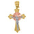 14kt Gold Unisex Tri-color Crucifix Cross Ht:26.6mm Religious Pendant Charm