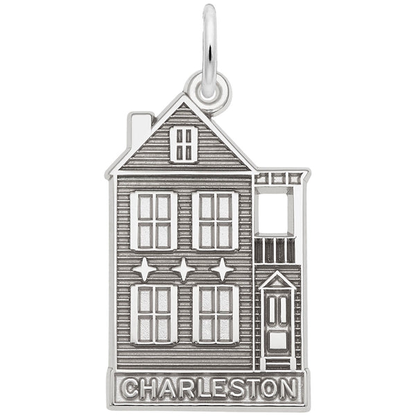 Rembrandt Charms Charleston Row House Charm Pendant Available in Gold or Sterling Silver