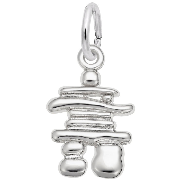 Rembrandt Charms Inukshuk 3D Charm Pendant Available in Gold or Sterling Silver