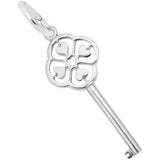 Rembrandt Charms 925 Sterling Silver Key Lg 4 Heart Charm Pendant