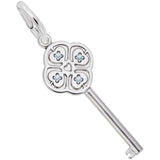 Rembrandt Charms Key Lg 4 Heart March Charm Pendant Available in Gold or Sterling Silver