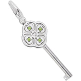 Rembrandt Charms 925 Sterling Silver Key Lg 4 Heart Aug Charm Pendant
