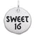 Rembrandt Charms Sweet 16 Charm Tag Charm Pendant Available in Gold or Sterling Silver