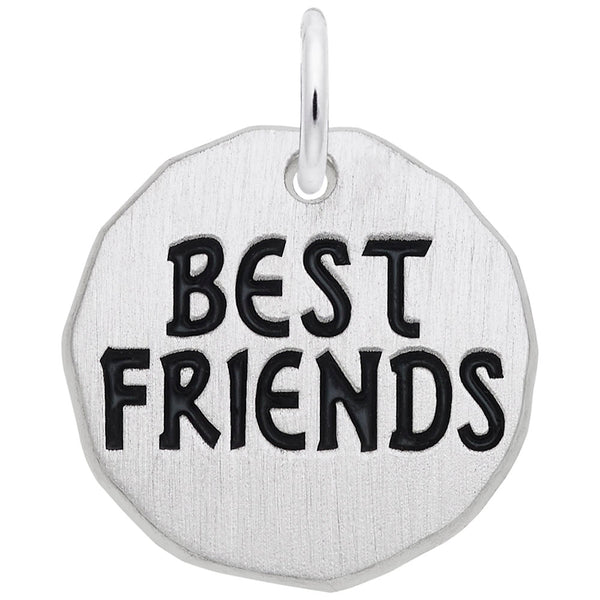 Rembrandt Charms Best Friends Charm Tag Charm Pendant Available in Gold or Sterling Silver