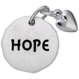 Rembrandt Charms Hope Tag W/Heart Charm Pendant Available in Gold or Sterling Silver