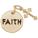 Rembrandt Charms Gold Plated Sterling Silver Faith Tag W/Cross Charm Pendant