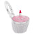 Rembrandt Charms Cupcake W/Candle & Pink Paint Charm Pendant Available in Gold or Sterling Silver
