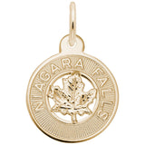 Rembrandt Charms 14K Yellow Gold Niagara Falls Maple Leaf Charm Pendant
