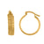 14kt Yellow Gold Womens Hammered Huggie Hoop 20.2mm x Snap Earrings