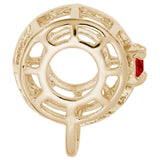 Rembrandt Charms Gold Plated Sterling Silver Charm Holder For Bead Bracelets - July Charm Pendant
