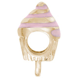 Rembrandt Charms Gold Plated Sterling Silver Cupcake Charm Holder For Bead Bracelets - Pink Charm Pendant