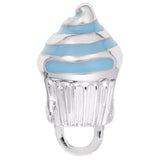 Rembrandt Charms Cupcake Charm Holder For Bead Bracelets - Blue Charm Pendant Available in Gold or Sterling Silver