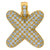10kt Yellow Gold Unisex Cubic Zirconia CZ Initial X Charm Pendant