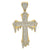 10kt Yellow Gold Mens Women Cubic Zirconia CZ Dripping Cross Religious Charm Pendant
