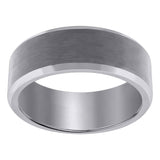 Tungsten Mens Beveled Edges Brushed Comfort Fit Mens Wedding Band 8mm Size-7