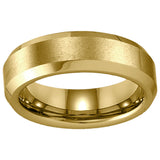 Tungsten Yellow Tone Mens Ridged Edge Brushed Comfort Fit Anniversary Band 6mm Size-9.5