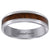 Titanium Mens Brown Wood Inlay Comfort Fit Wedding Band 6mm Sizes 7 - 12