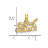 14k Yellow Gold Special Niece Charm Pendant