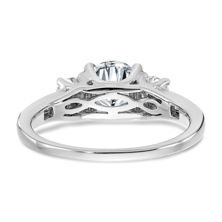 14kt White Gold 3 Stone Colorless Moissanite Ring 1.50ct (1.5 Carat) Ring Size 7
