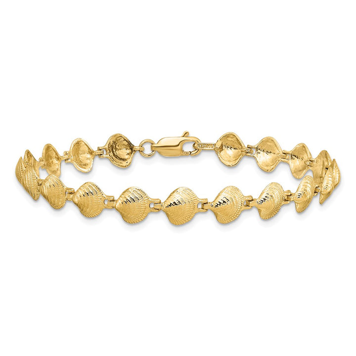 14k Yellow Gold Clam Shell Bracelet