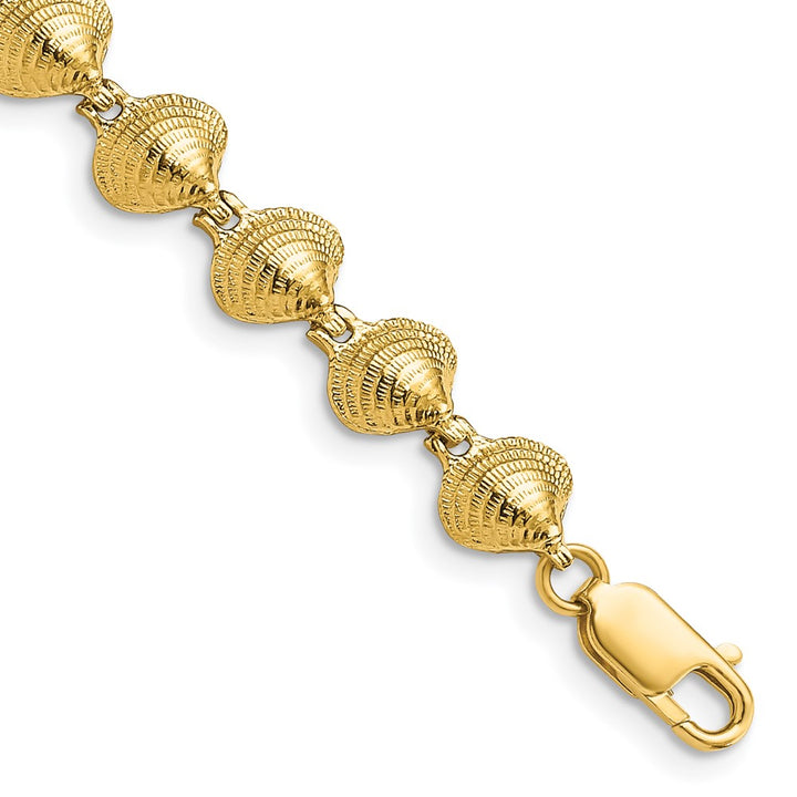 14k Yellow Gold Clam Shell Bracelet