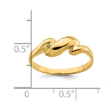 14k Yellow Gold Solid Curl-top Dome Band Ring