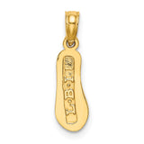 14k Yellow Gold LBI SINGLE FLIP-FLOP Charm Pendant