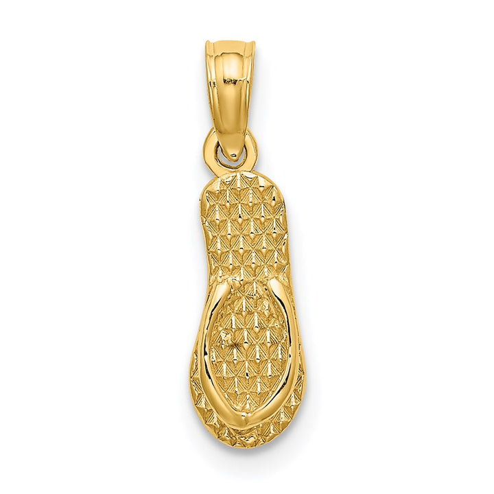 14k Yellow Gold LBI SINGLE FLIP-FLOP Charm Pendant